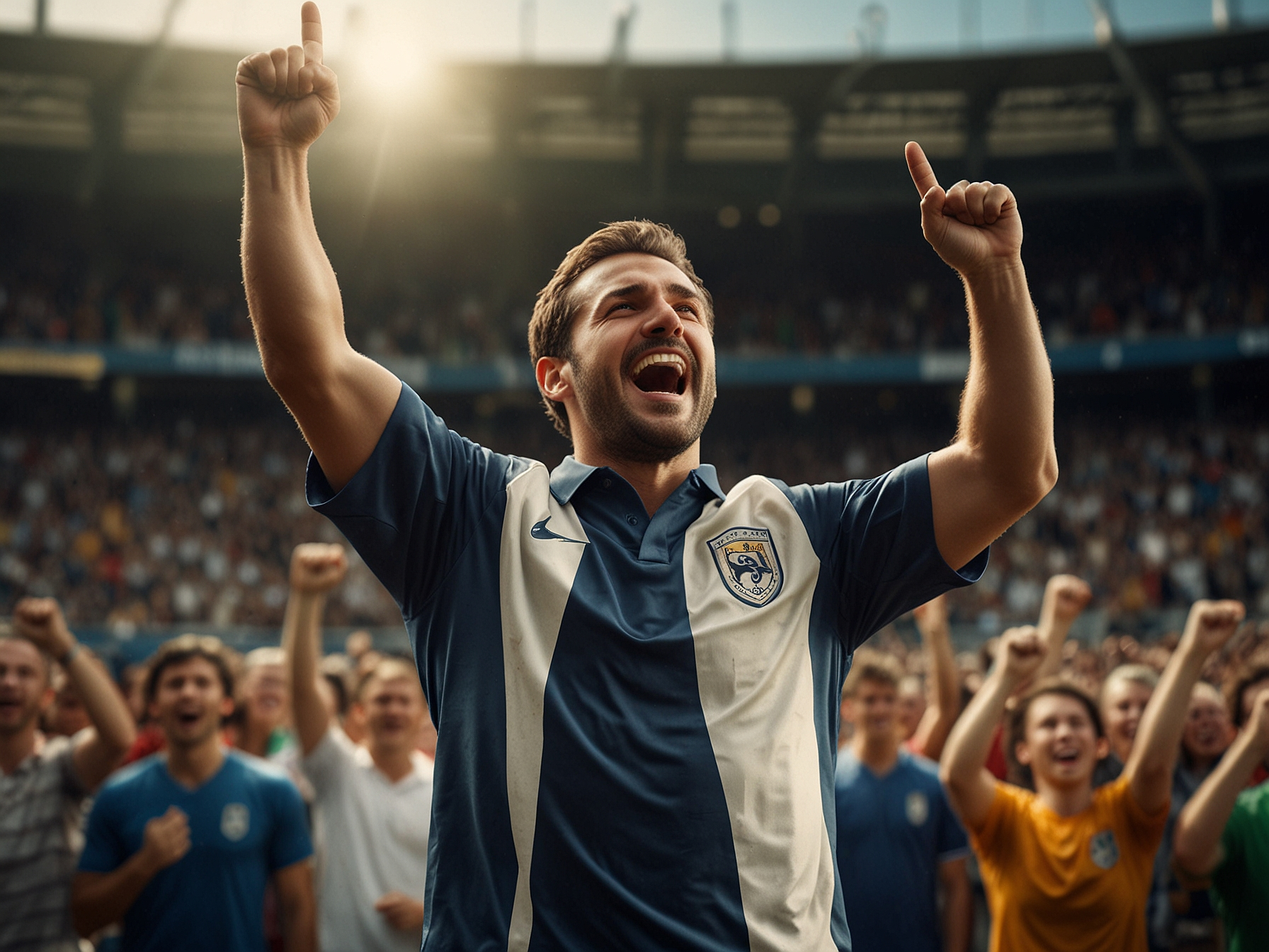 Jugador celebrando una victoria deportiva